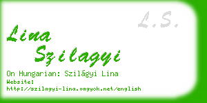 lina szilagyi business card